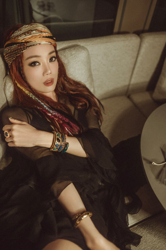 Joey Yung wearing Aurélie Bidermann jewelry, available at Maison Muguet