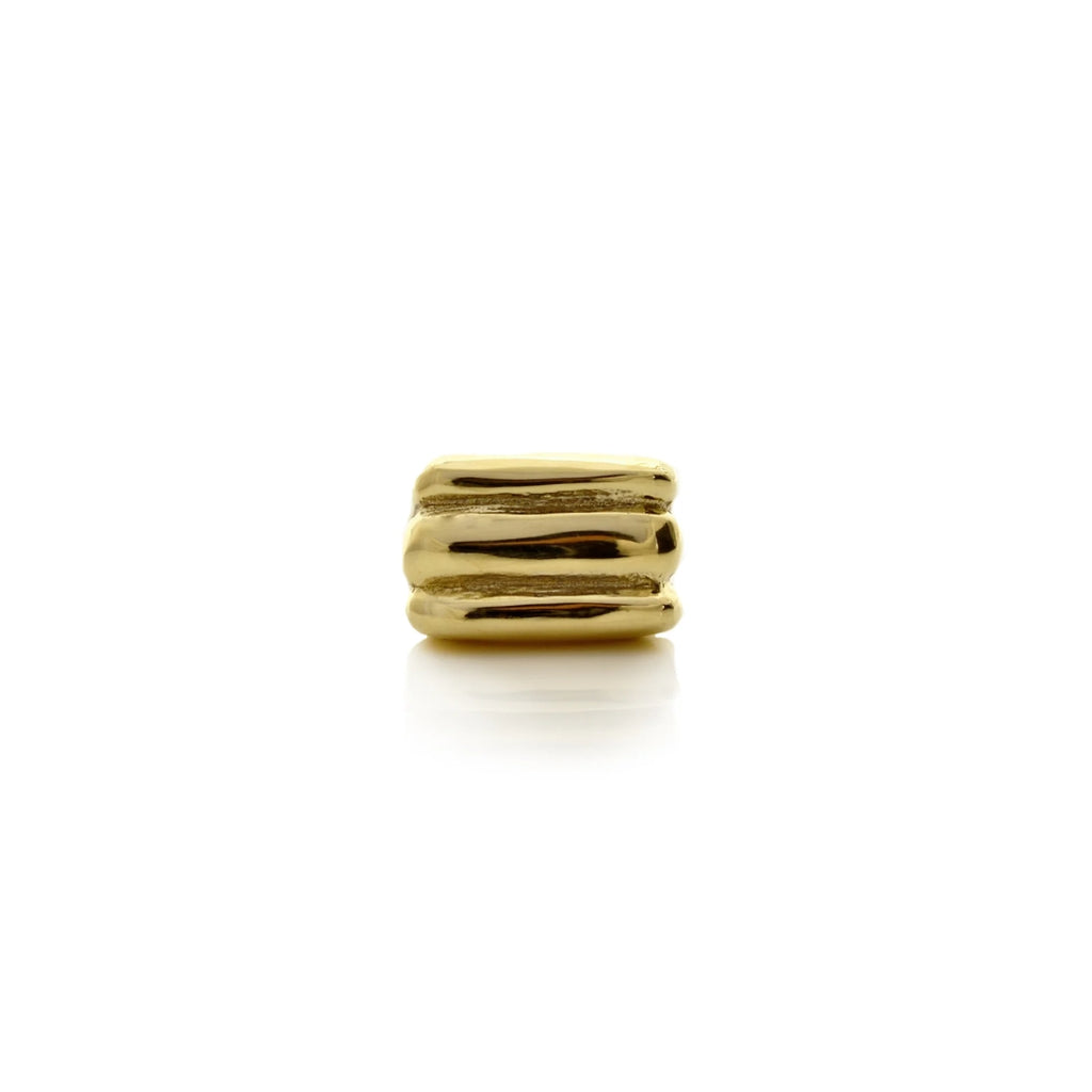 Gold ring with a ribbed texture Granite Ring Brass Ariana Boussard-Reifel