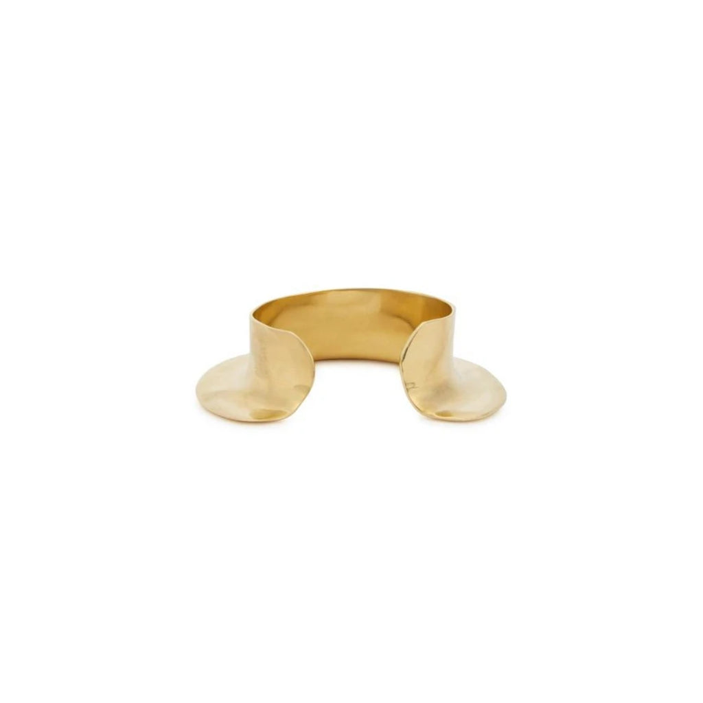 Gold bracelet on a white background