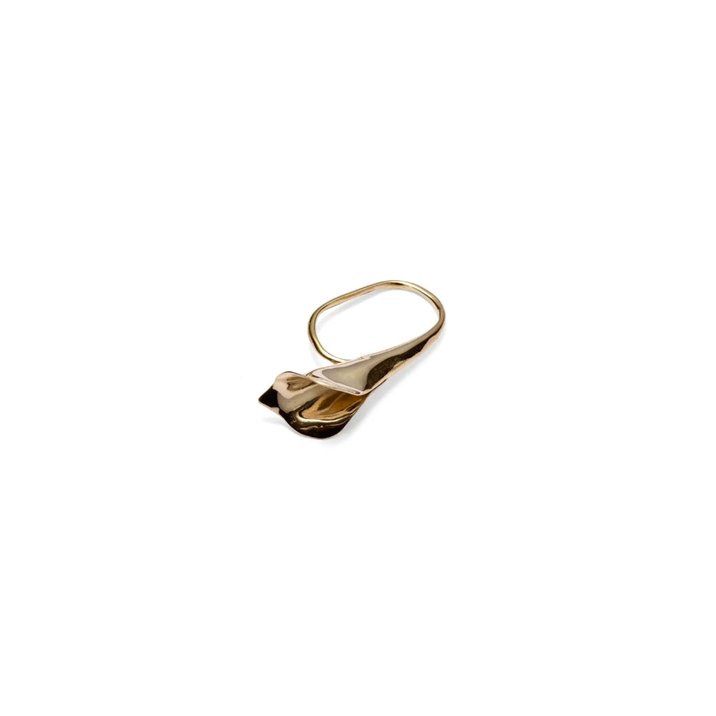 Gold ring on a white background