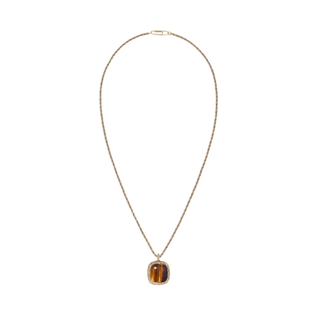 Aurelie Bidermann Tiger Eye Miki Long Necklace 
