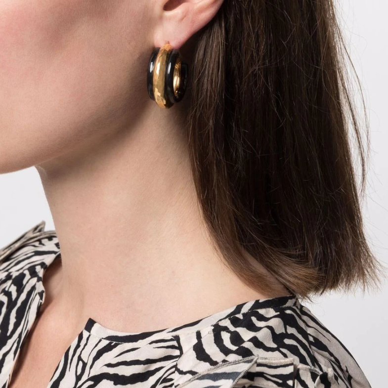 Aurelie Bidermann Nazca Earrings Black