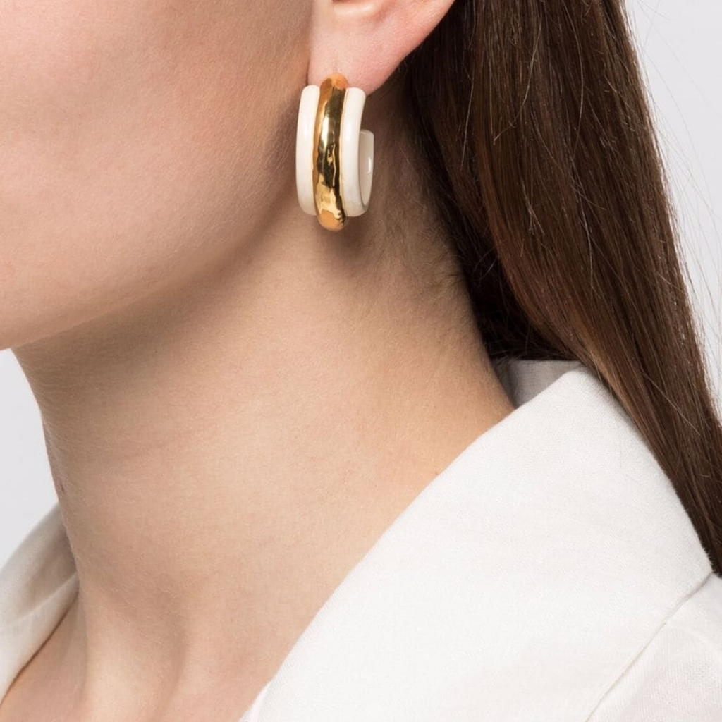 Aurelie Bidermann Nazca Earrings Ivory