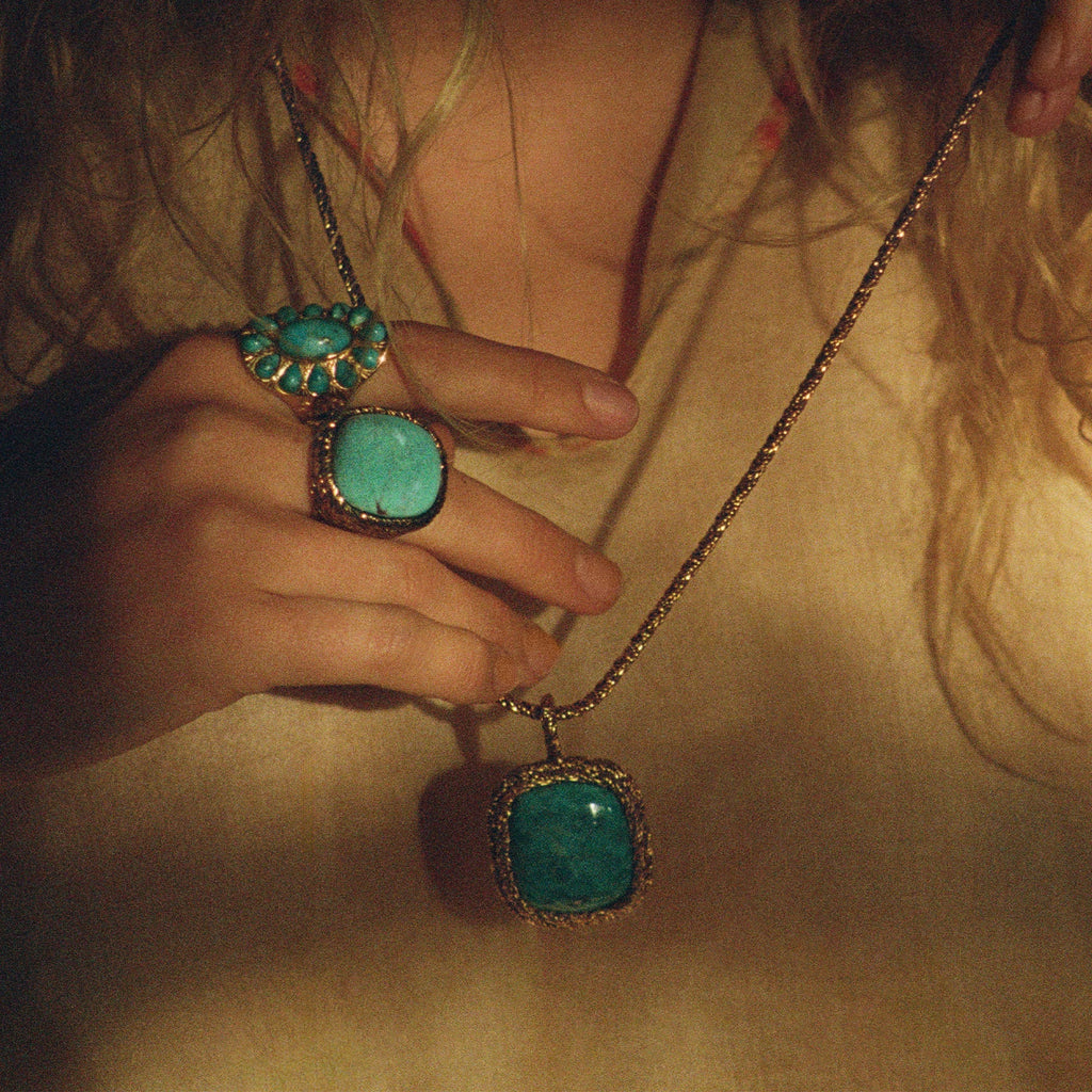 Aurelie Bidermann Turquoise Miki Ring