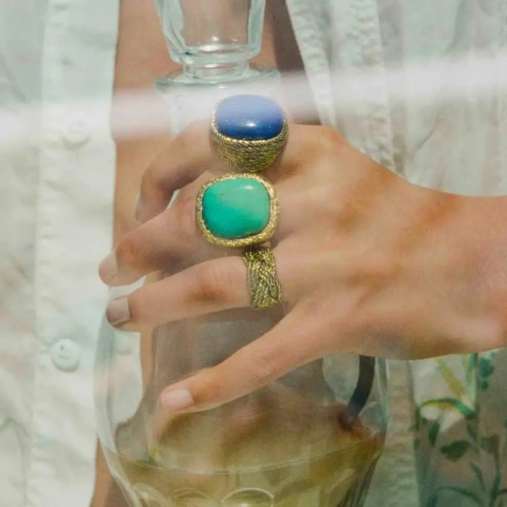 Aurelie Bidermann Turquoise Miki Ring