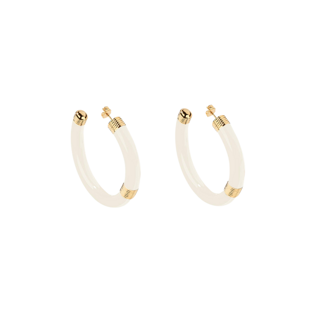 Aurelie Bidermann Ivory Katt Hoop Earrings