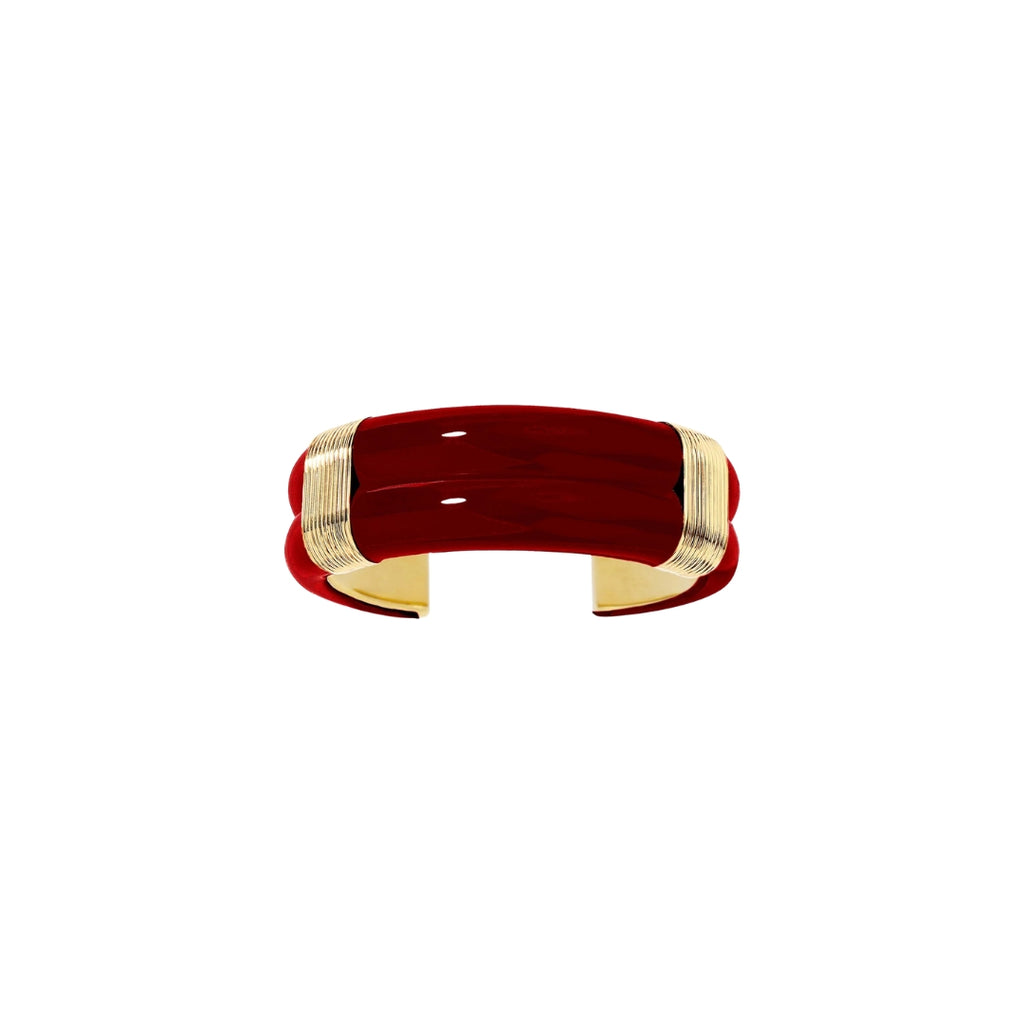 Aurelie Bidermann Large Katt Bracelet Burgundy 