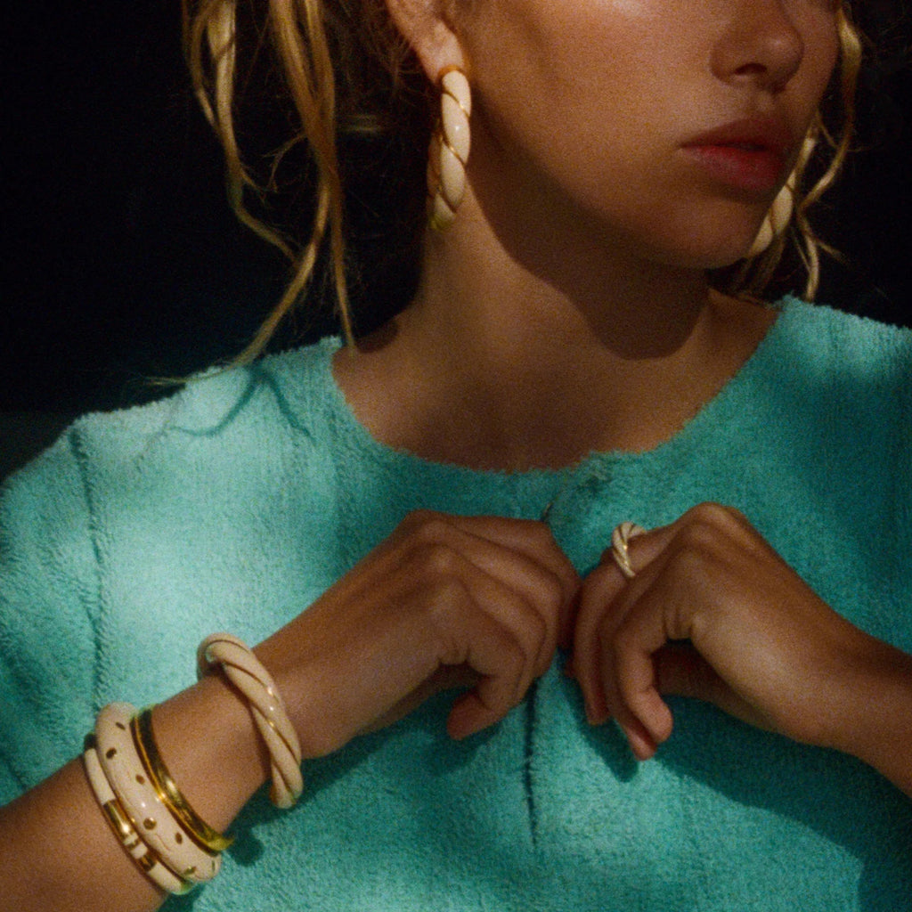 Aurelie Bidermann Ivory Diana Earrings