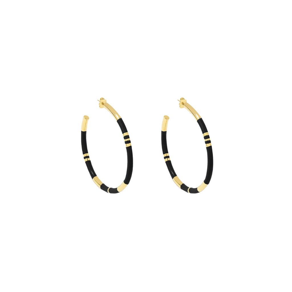 Aurelie Bidermann Positano  Hoop Earrings Black
