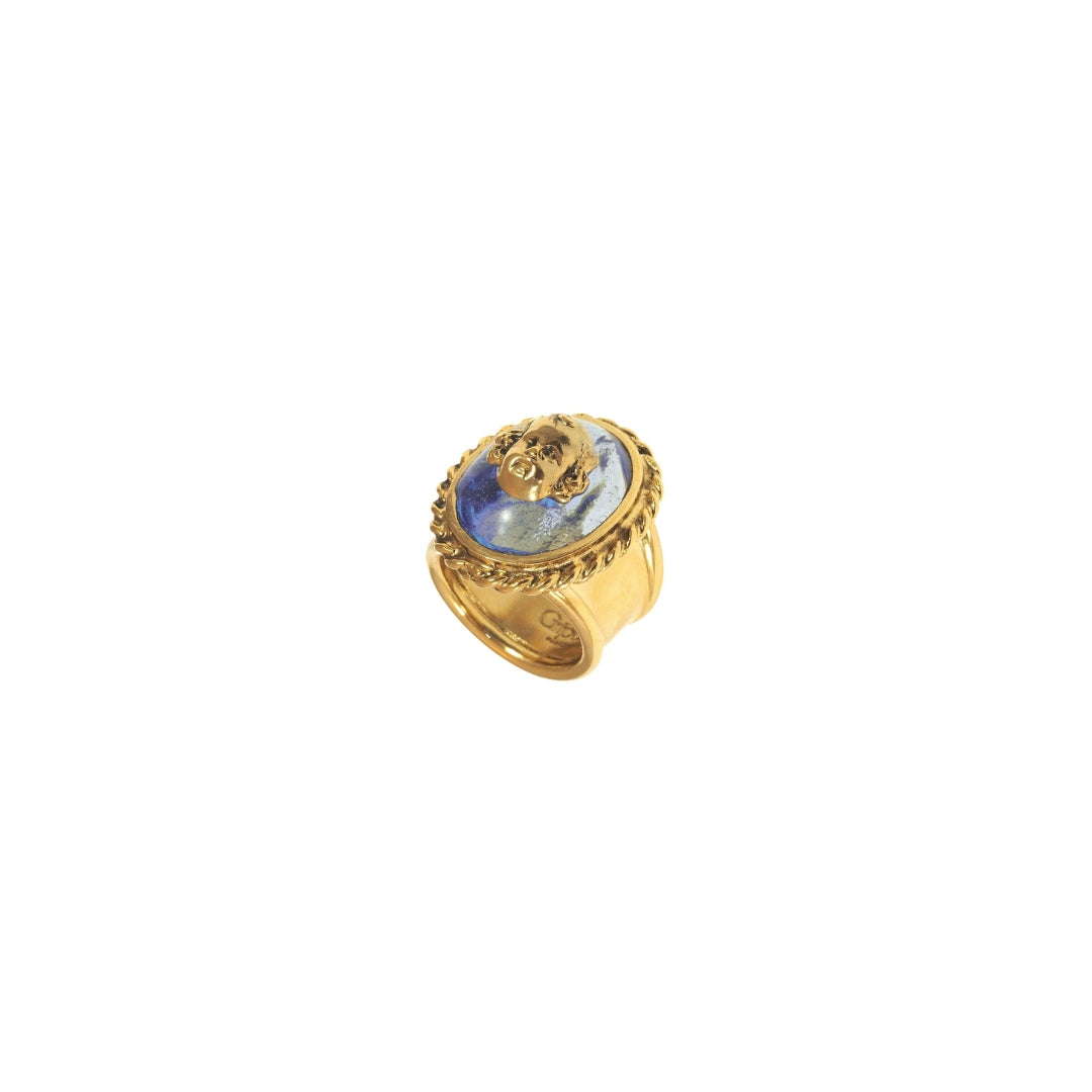 Azulejos Adjustable Signet_Ring_Jewelry_Light Blue_Gripoix