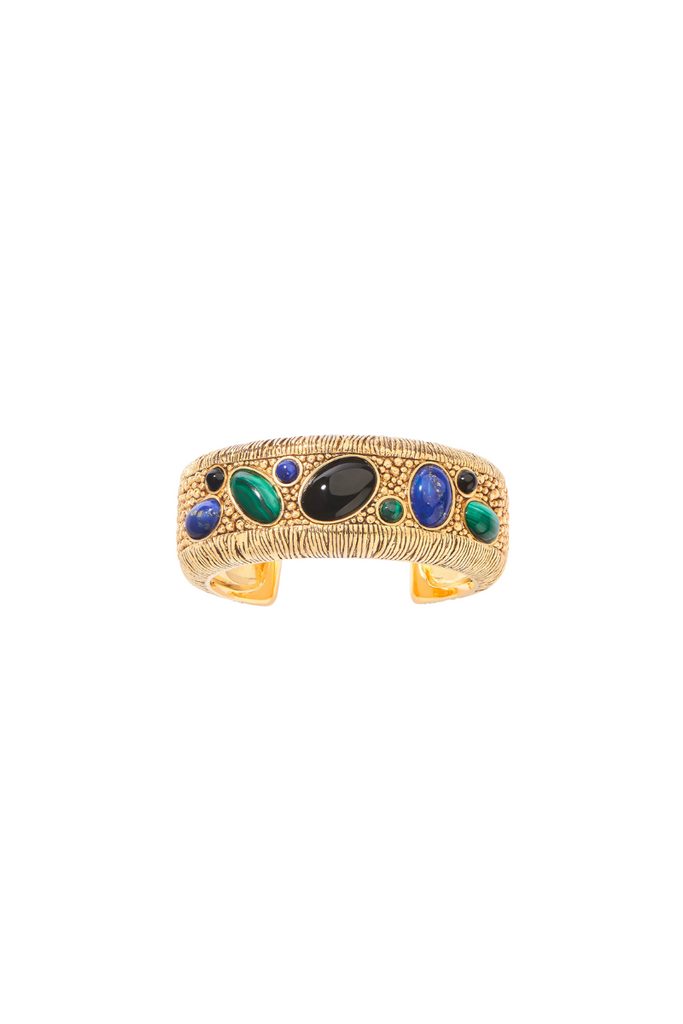 BRITANIA_CUFF_CUFF_Malachite_Lapis_Lazulli_and_Onyx_stones_AURELIE_BIDERMANN_Shopify