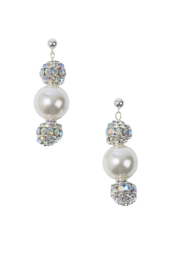 Make a statement with the elegant and airy Pearl Octopuss.y Bullet Earrings featuring oversized pearls and sparkling stones.