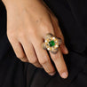 Byzantine Shell Adjustable_Ring_Jewelry_Green_Gripoix