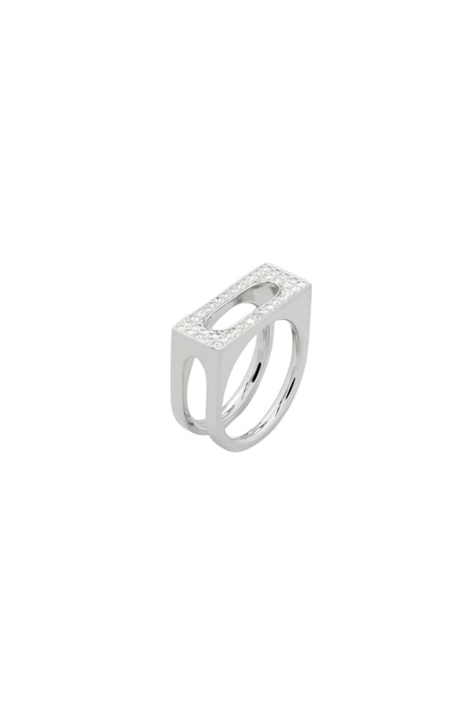 Cage Ring Single Clear White