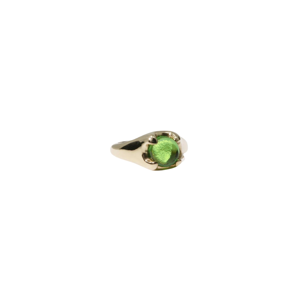 Cled Beam Ring - Green Forest Gold Plated Brass