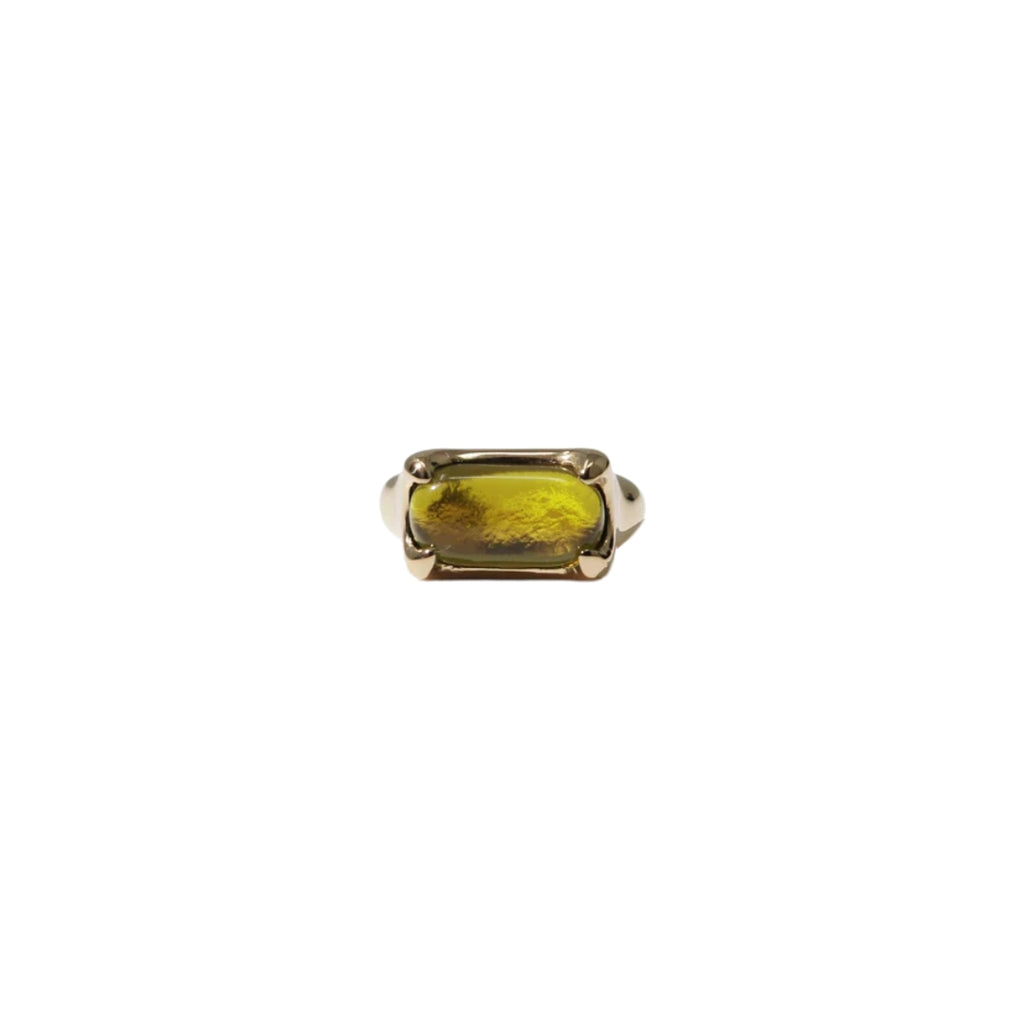 Cled Prism Ring - Light Olive Gold Plated Brass
