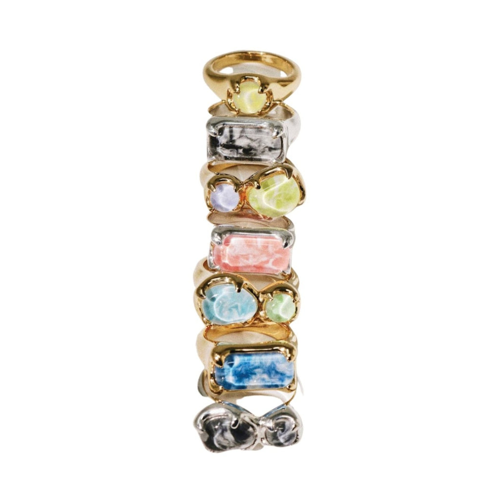 Cled Prism Ring Marble - Mint  SterlingSilver