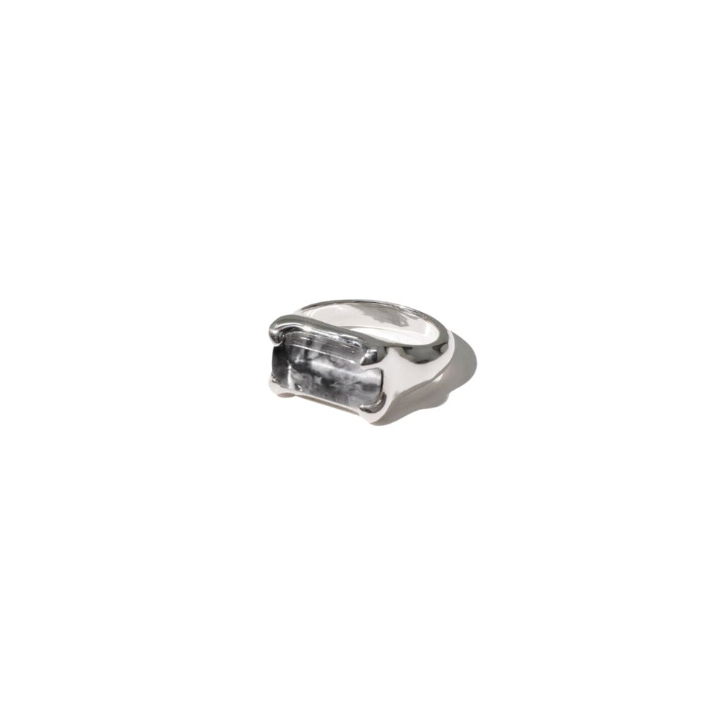 Cled Prism Ring Marble - Zebra Sterling Silver