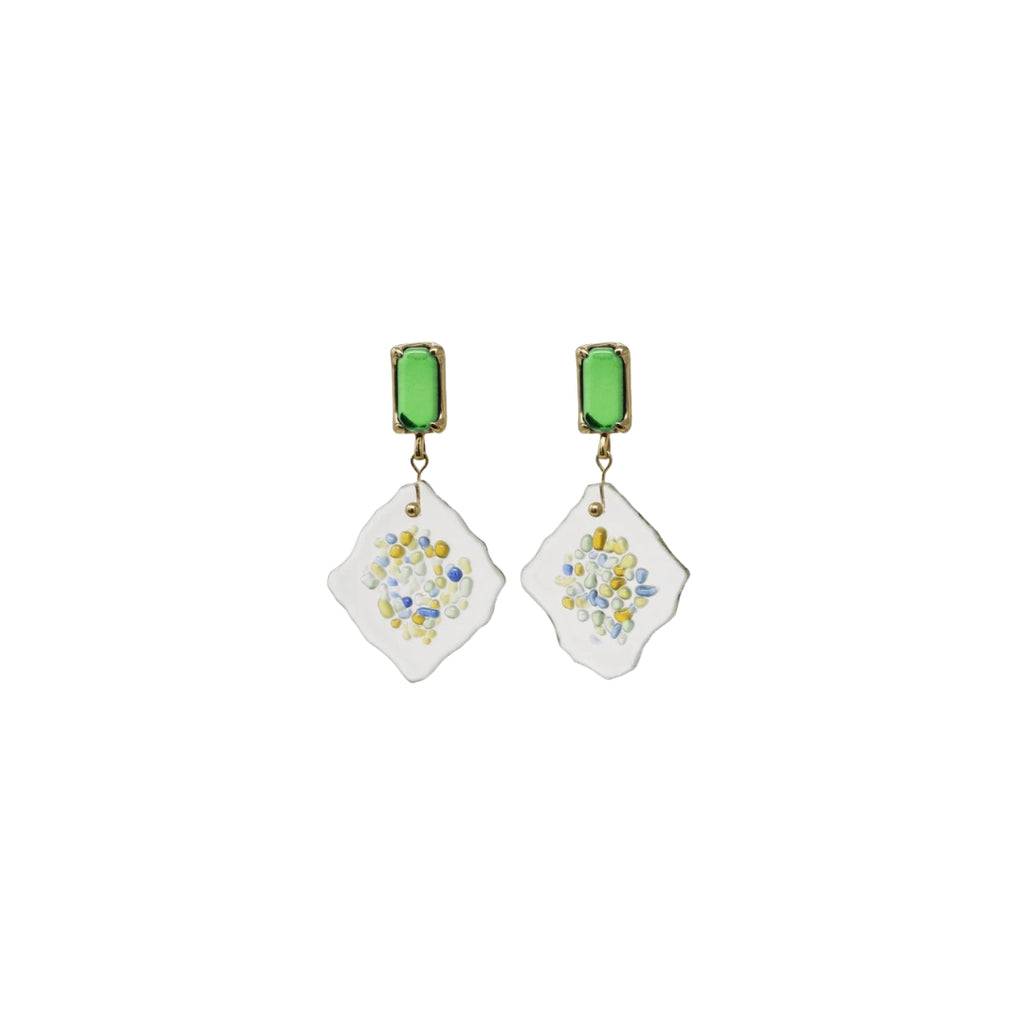 Cled Spectral Prism Earrings - Green Forest Sterling Silver