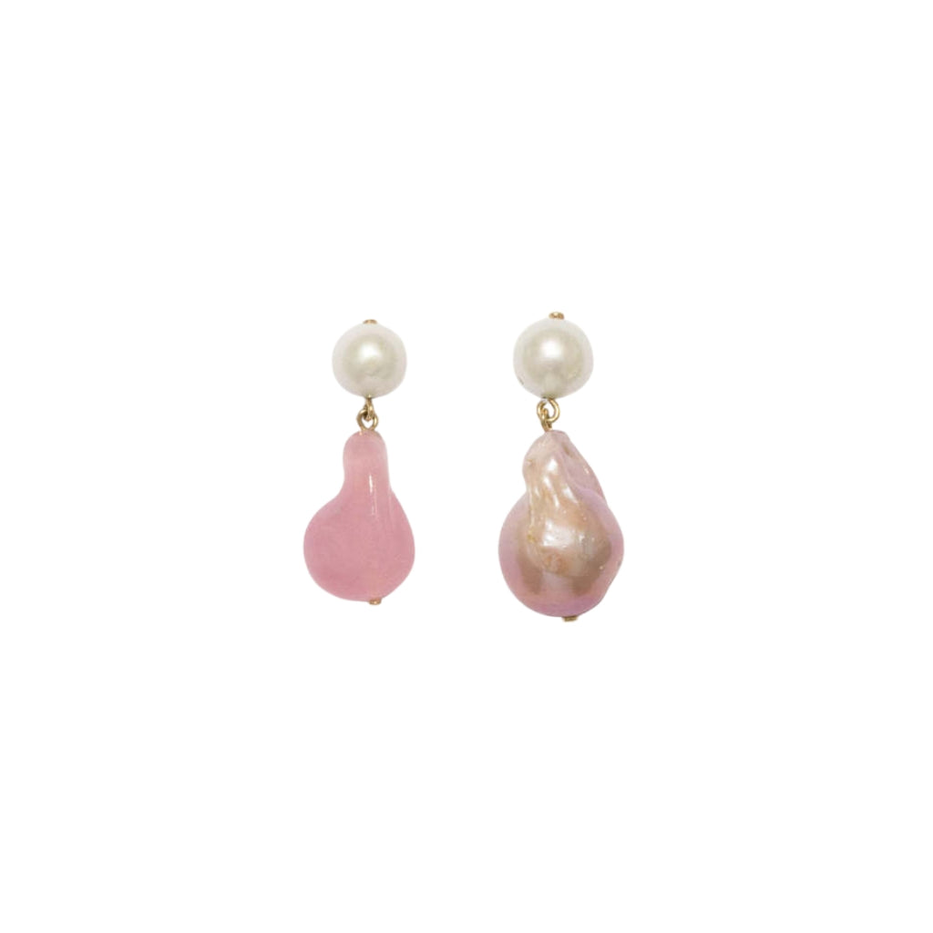 Completedworks Nebula Pearl and Pink Bio Resin Gold Vermeil Earrings