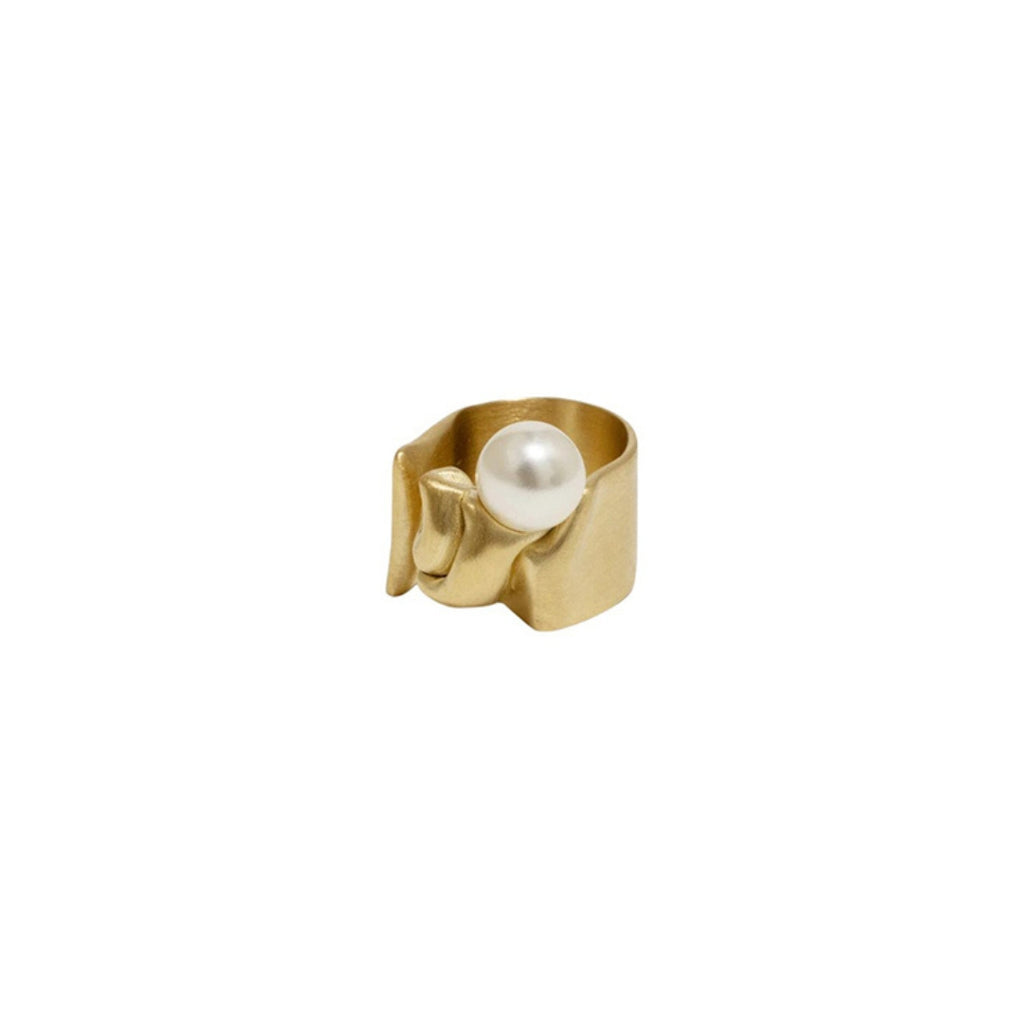 Completedworks Crumple Pearl and Gold Vermeil Ring