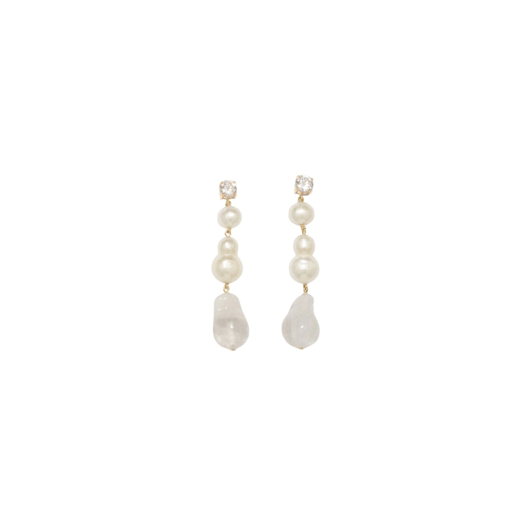 Completedworks The Cairn Pearl Zirconia and white Bio Resin Gold Vermeil Earrings