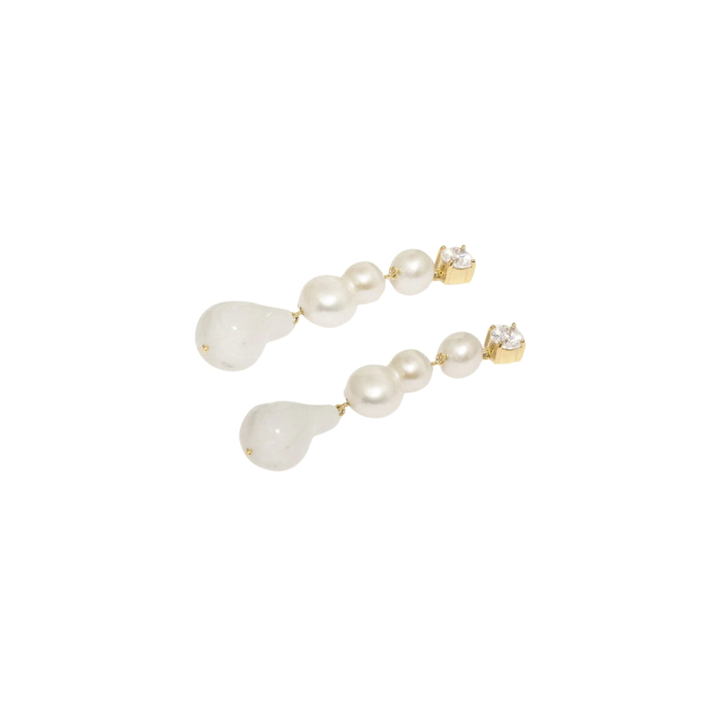 Completedworks The Cairn Pearl Zirconia and white Bio Resin Gold Vermeil Earrings