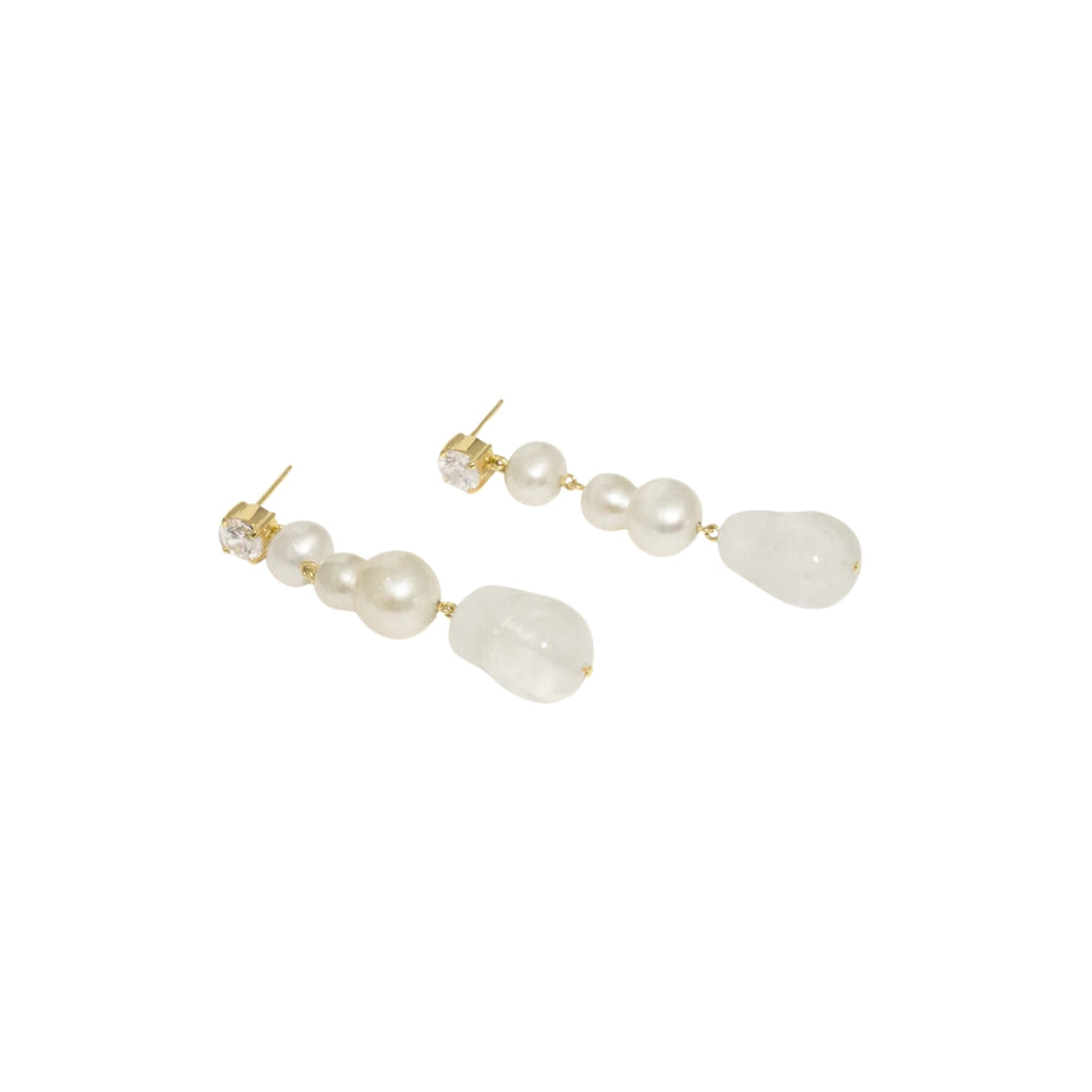 Completedworks The Cairn Pearl Zirconia and white Bio Resin Gold Vermeil Earrings