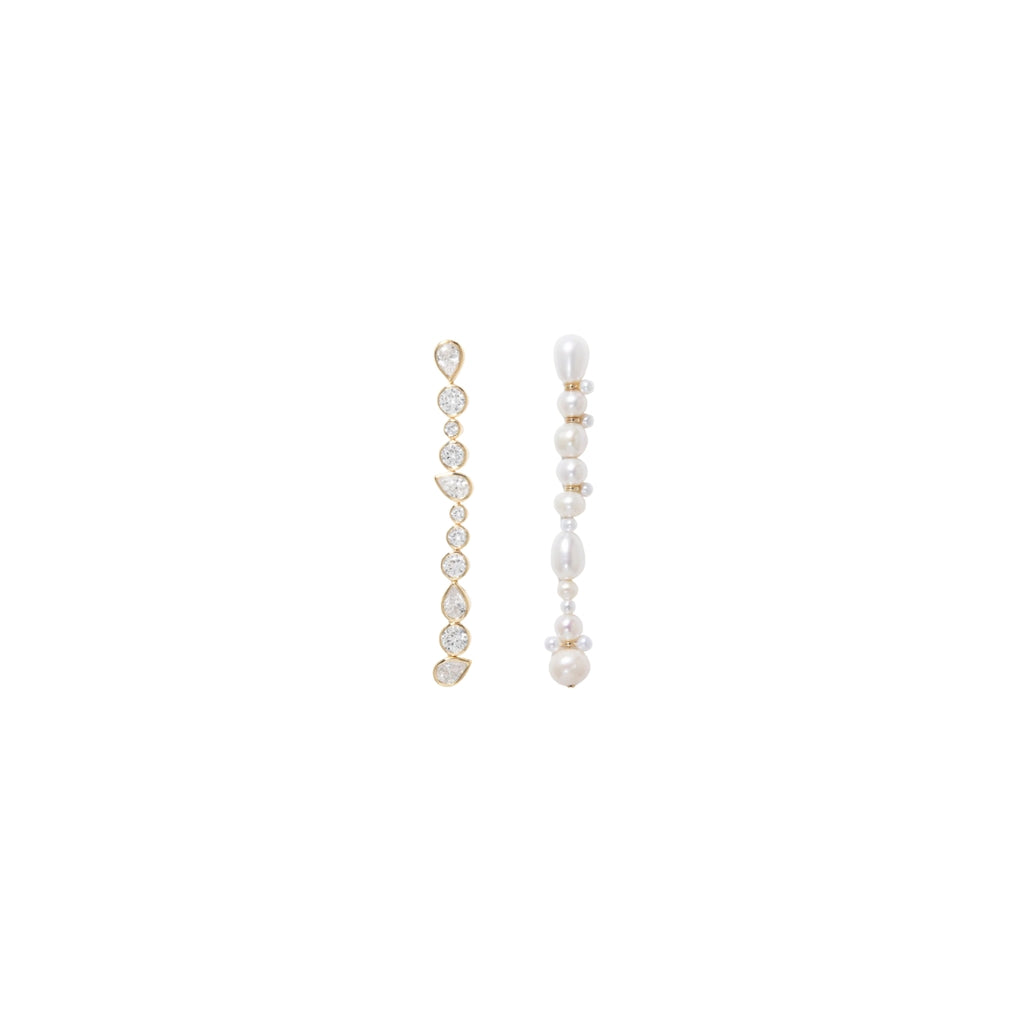 Completedworks Glitch Pearl and Zirconia Gold Vermeil Earrings