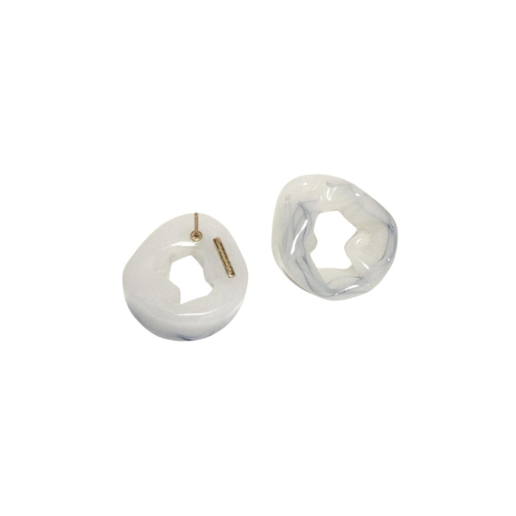 Completedworks Scrunch Threads in Pearlescent White Bio Resin and Gold Vermeil Earrings
