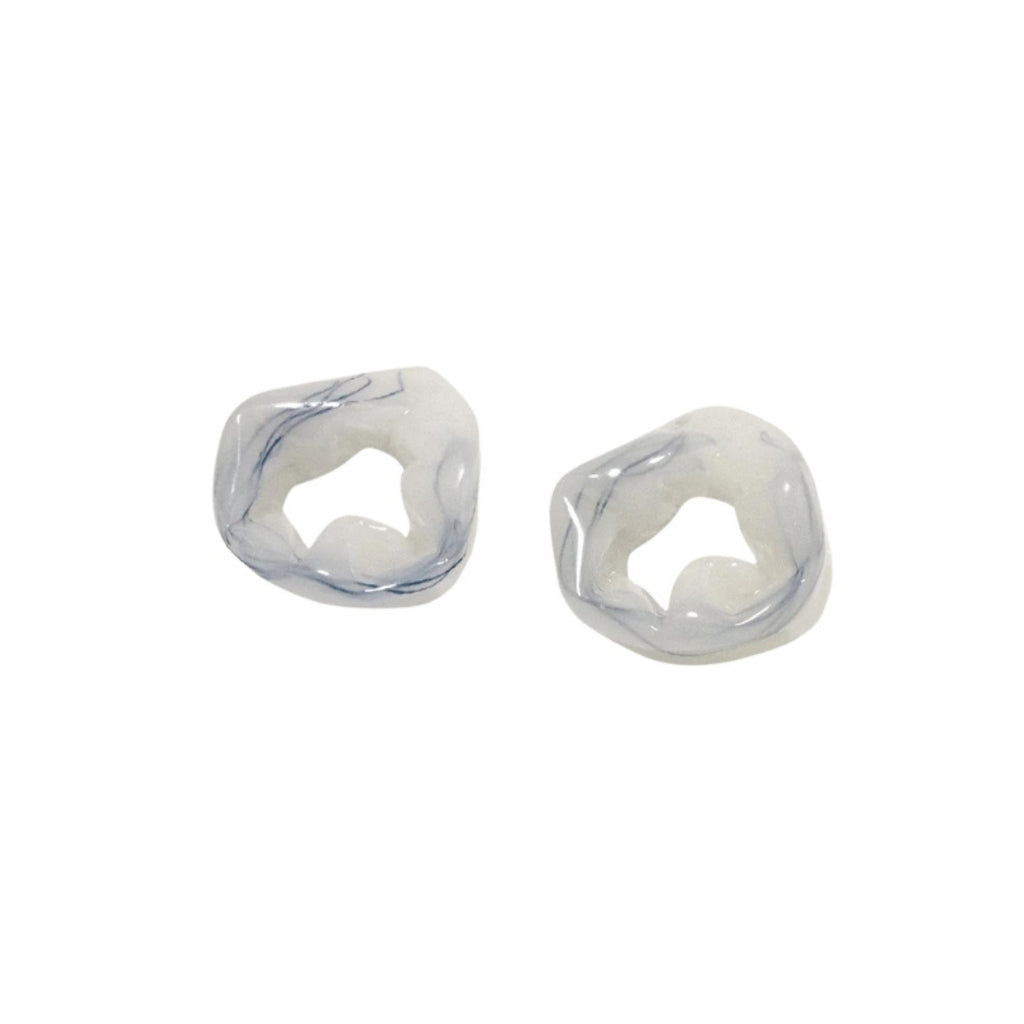 Completedworks Scrunch Threads in Pearlescent White Bio Resin and Gold Vermeil Earrings