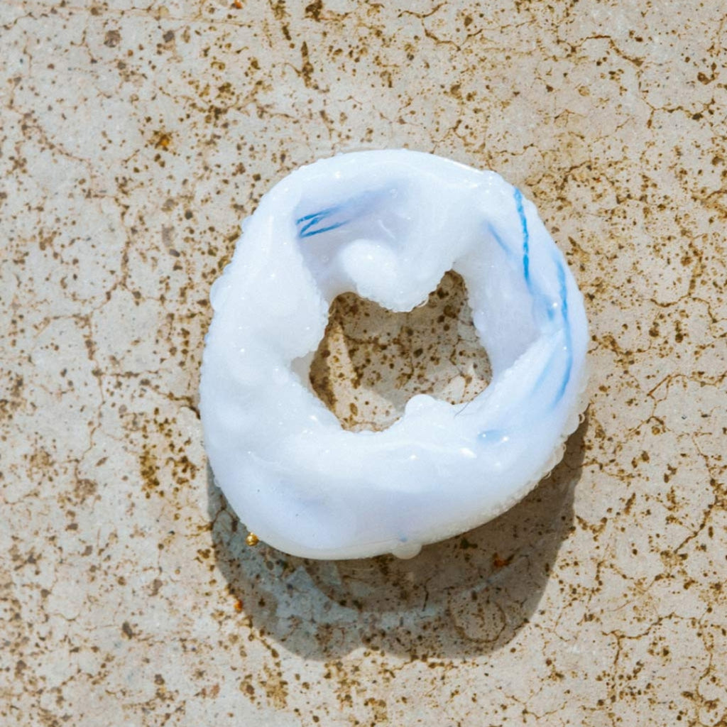 Completedworks Scrunch Threads in Pearlescent White Bio Resin and Gold Vermeil Earrings