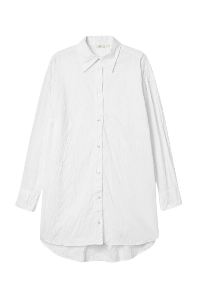  Stay stylish and comfortable this summer with Bite Studios' Crease Shirt - made from creased organic cotton poplin with a relaxed fit that buttons all the way down, it's the ultimate throw-on shirt for any occasion.