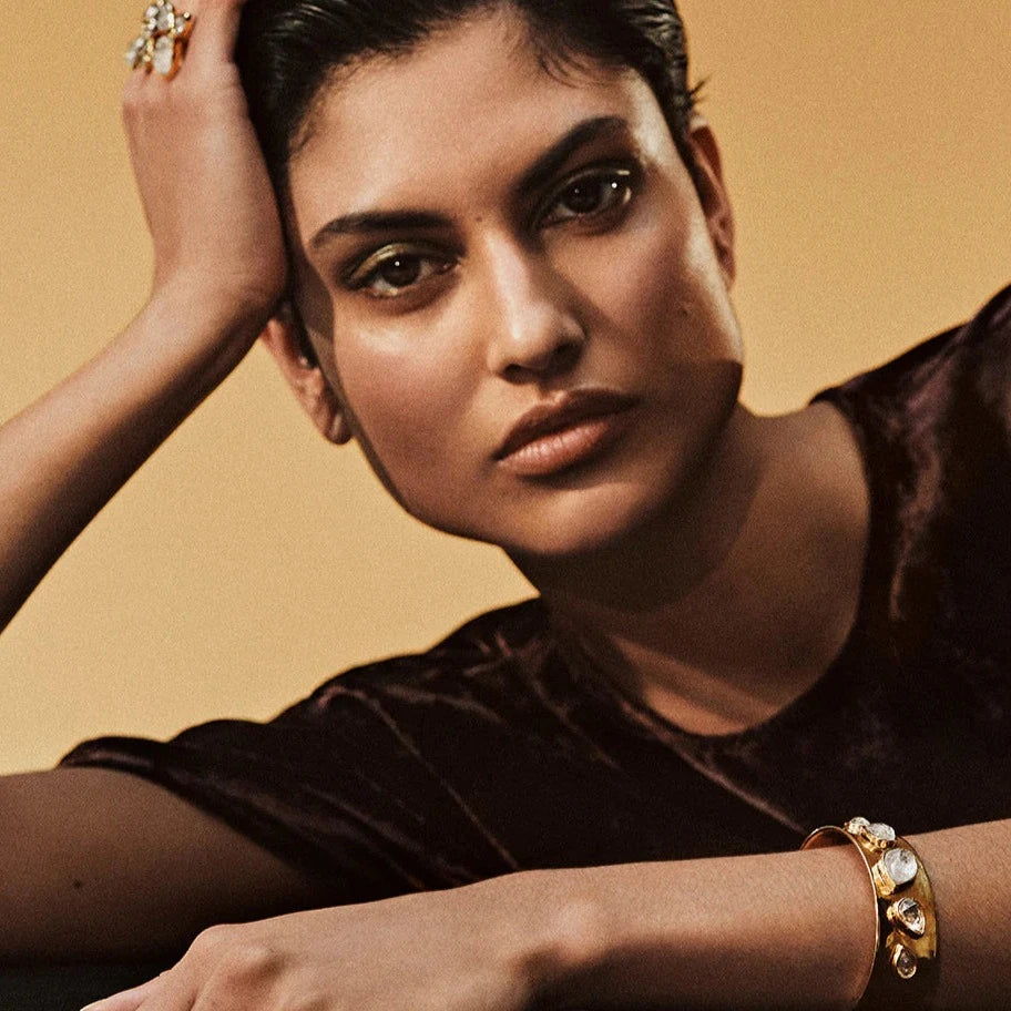 Cachemire large bracelet Goossens luxury fashion jewelry