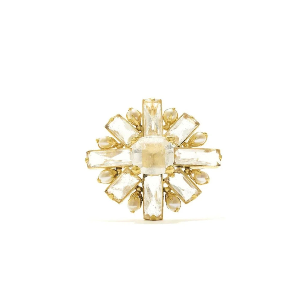 Goossens Stones Pearls Brooch