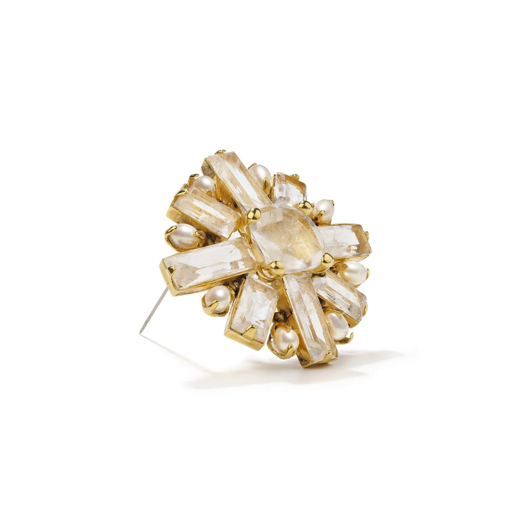 Goossens Stones Pearls Brooch