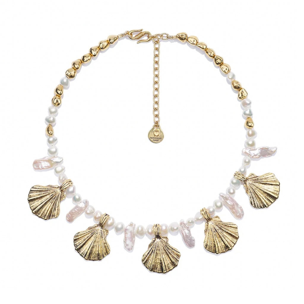 Goossens Circe White Pearl Shell Necklace