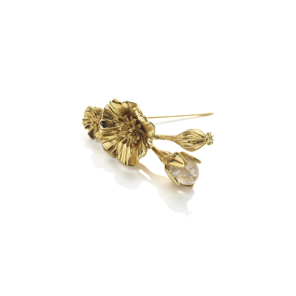 Goossens Fleur de Pavot Poppy Flower Bouquet Brooch
