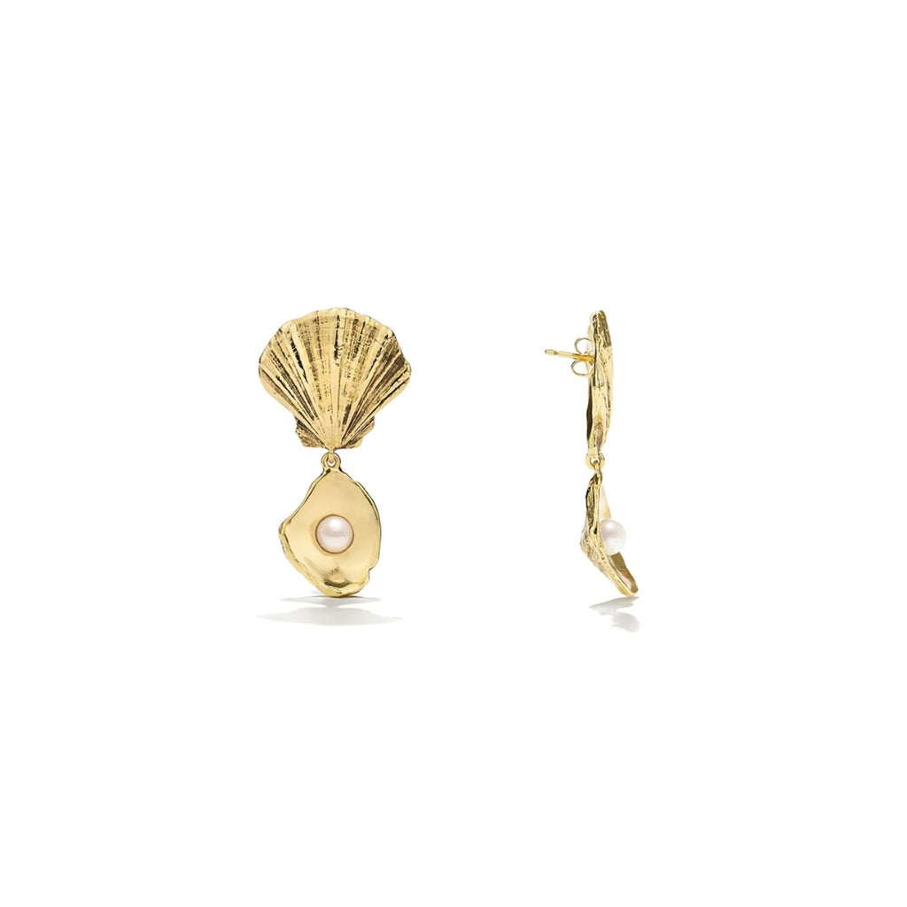 Goossens Circe Pearl Shell Pendant Earrings