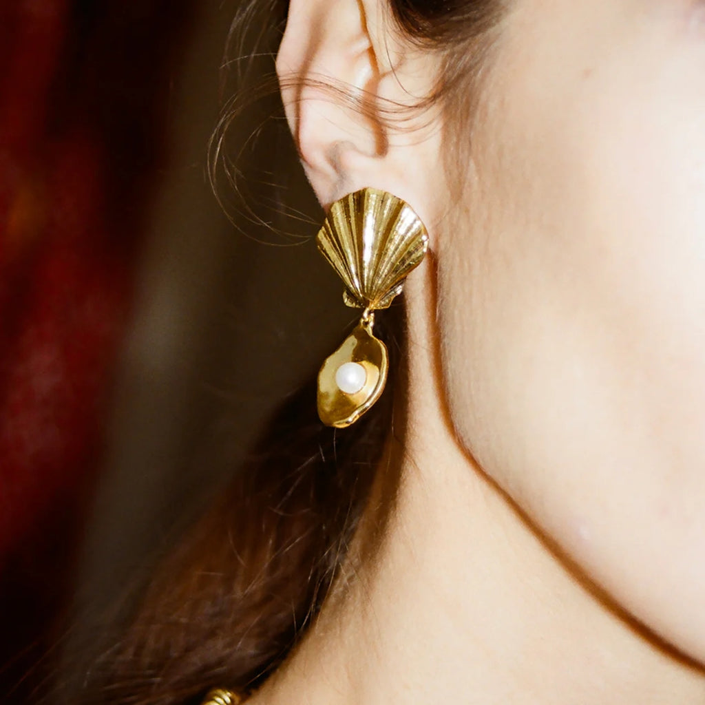 Goossens Circe Pearl Shell Pendant Earrings