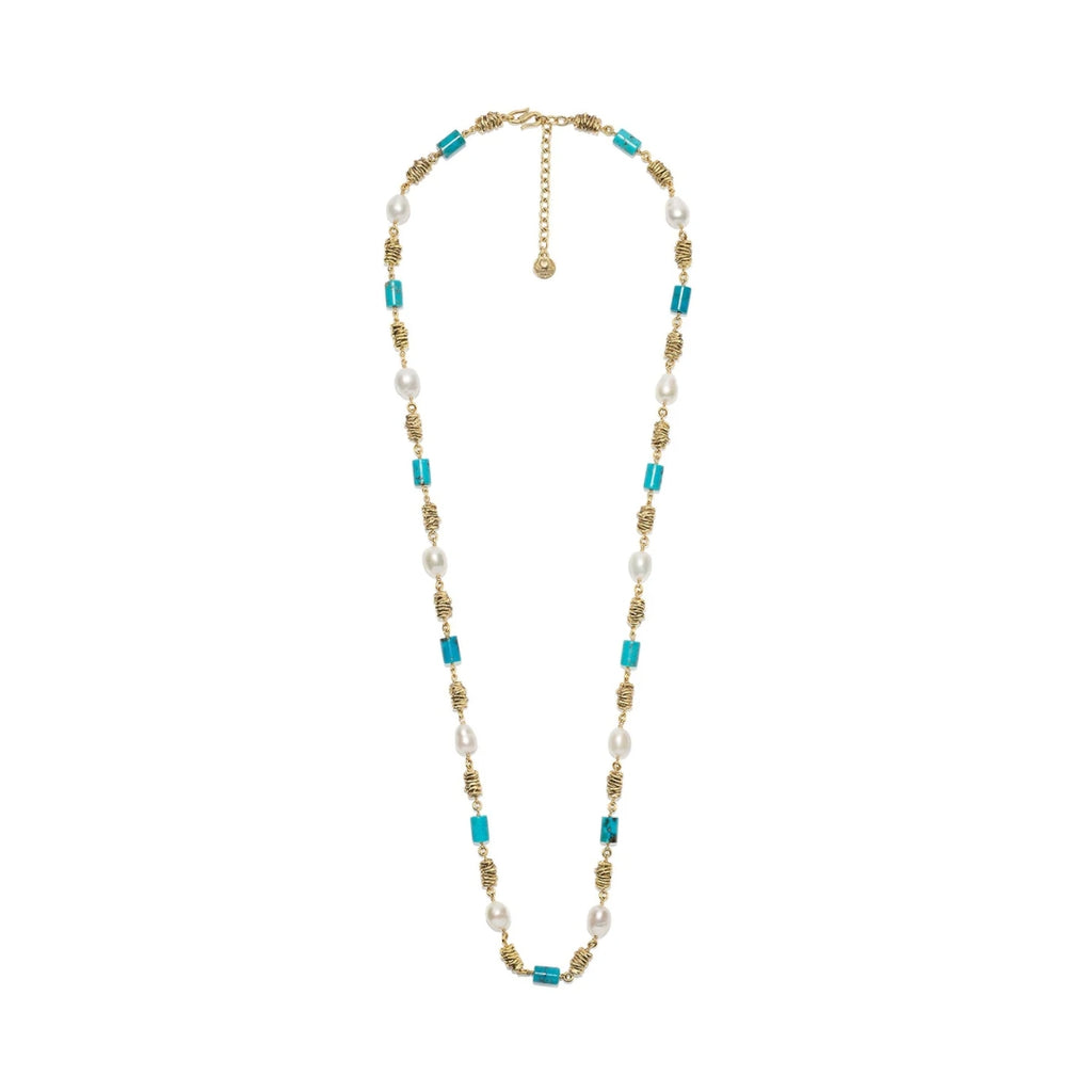 Goossens Ariane Turquoise Pearl Necklace