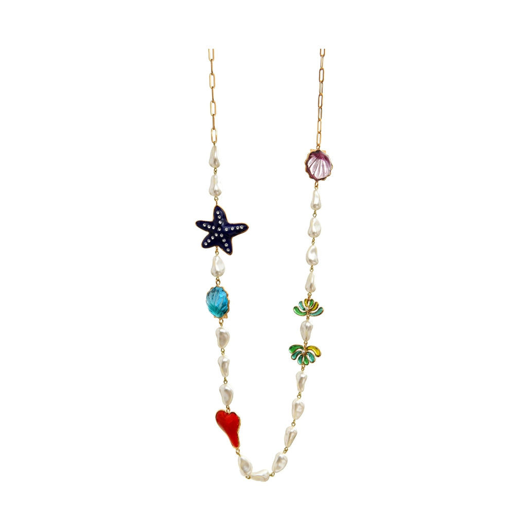 Gripoix Sea Life Long Necklace Gold