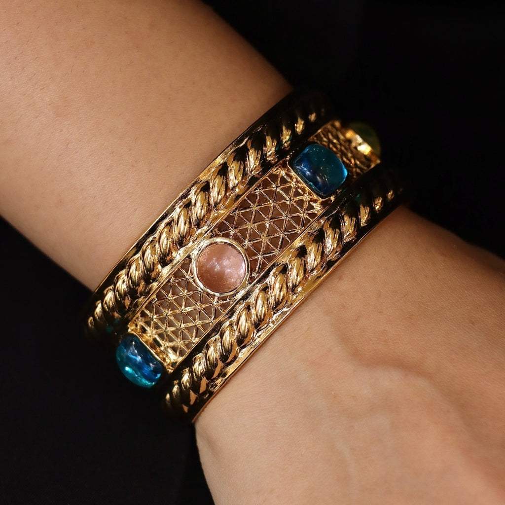 Gripoix Back to Rome Adjustable Small Cuff Gold