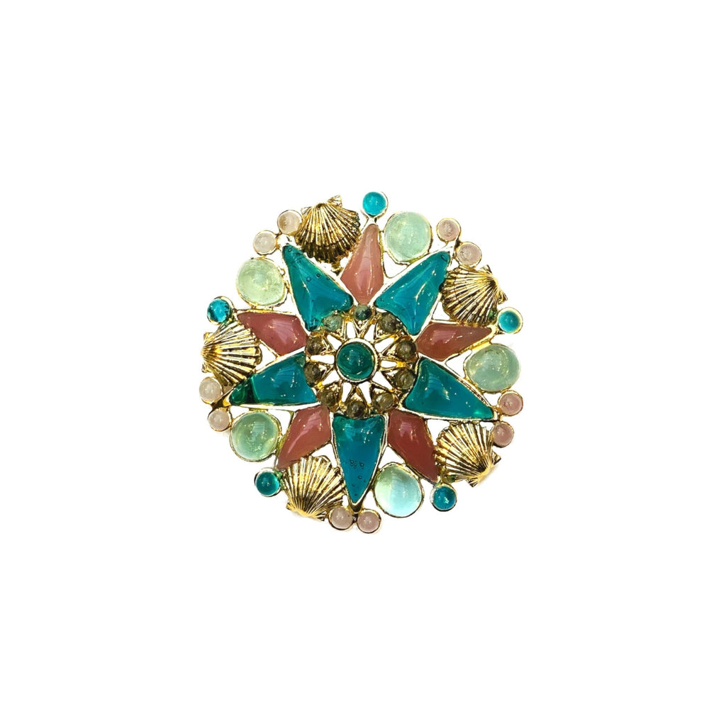 Gripoix Summer in Greece Sea Star Brooch Gold
