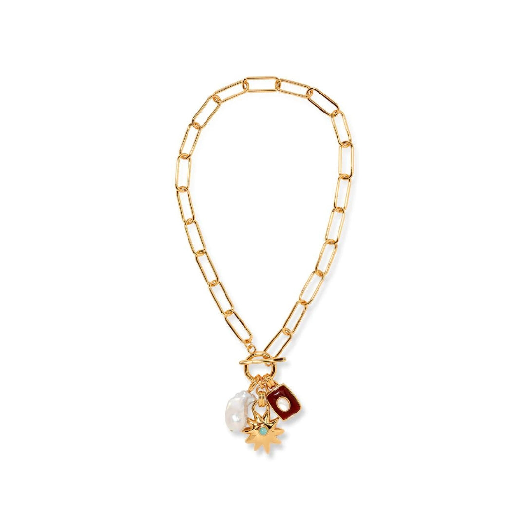 Helios Charm Necklace Multi Lizzie Fortunato Luxury Fashion Jewelry
