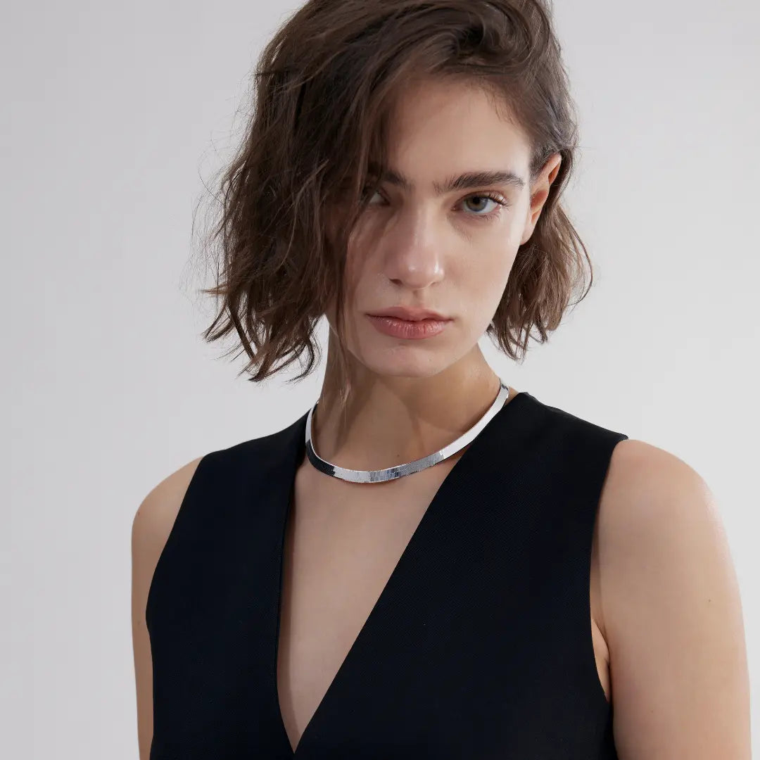 Silver plunge necklace online