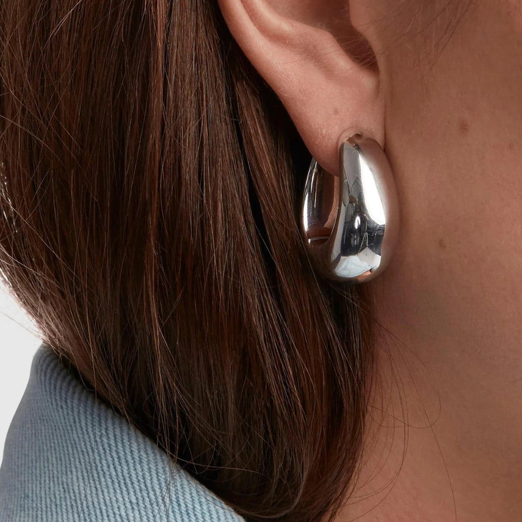 Ice Hoops Large Silver maison muguet luxury fashion retailer