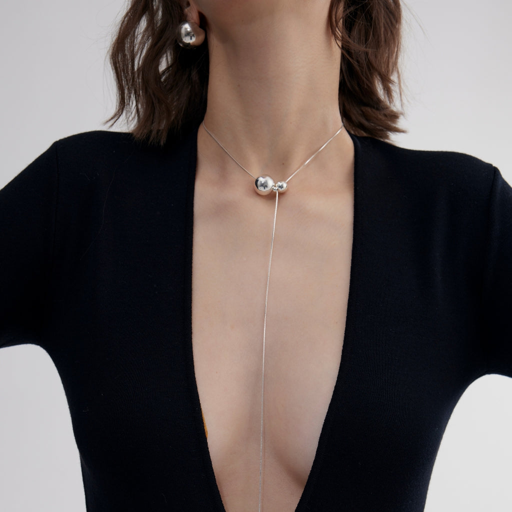 LOUVE Double Etoiles Necklace Silver 