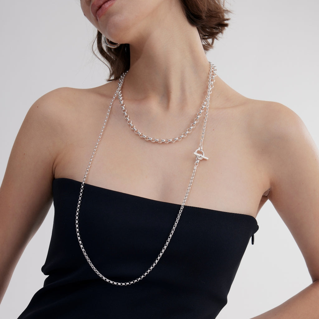LOUVE Pearl Chain OT-bar Necklace 50cm