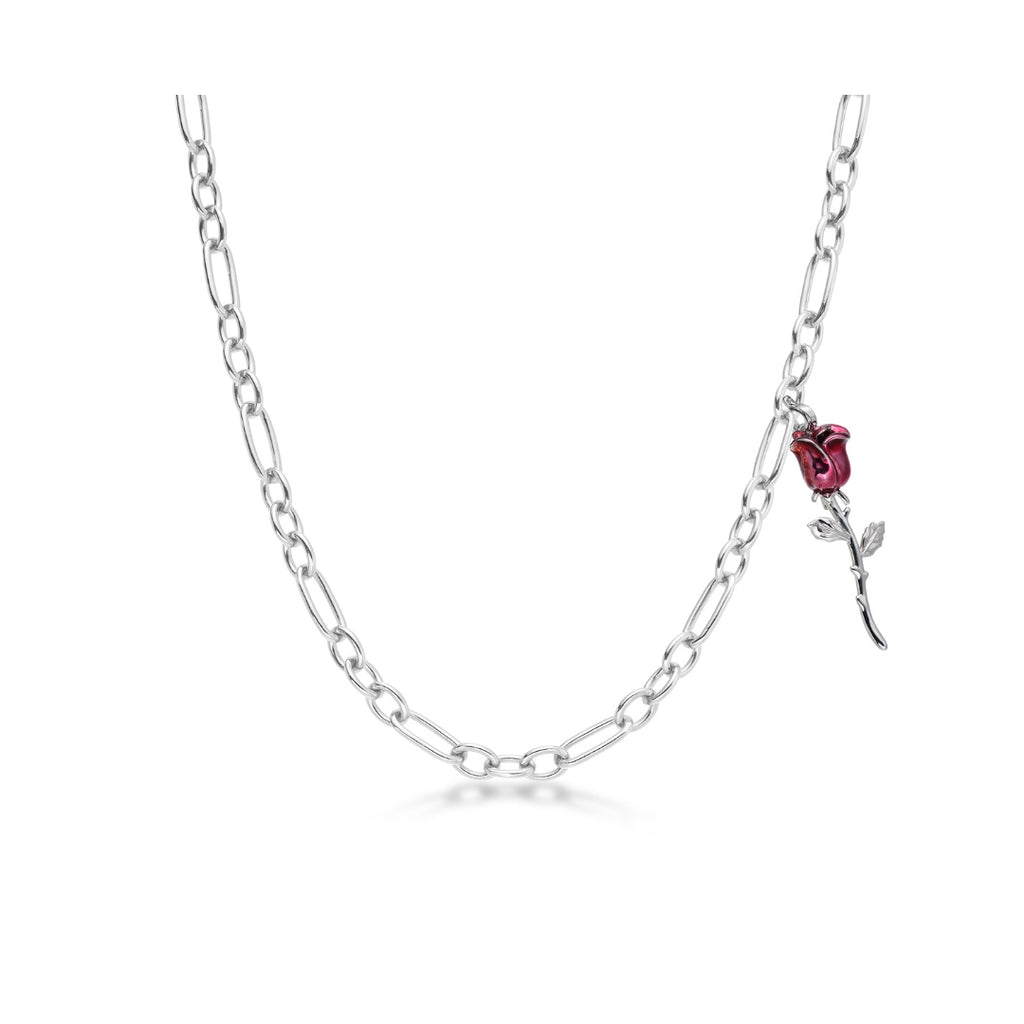 LOUVE Le Petit Prince Necklace Silver + The One And Only Rose Enamel